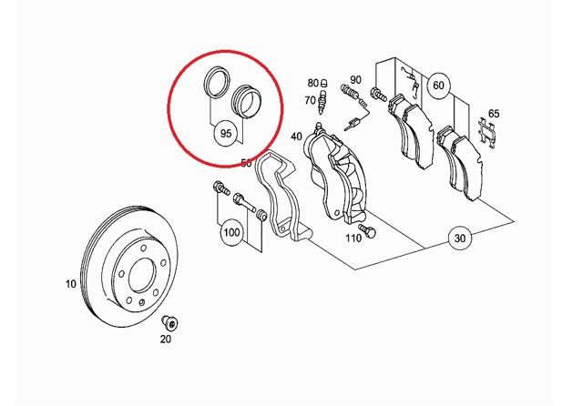 Ремкомплект супорту гальмівного переднього MERCEDES 0004211448 Ремкомплект супорту гальмівного переднього MERCEDES 0004211448