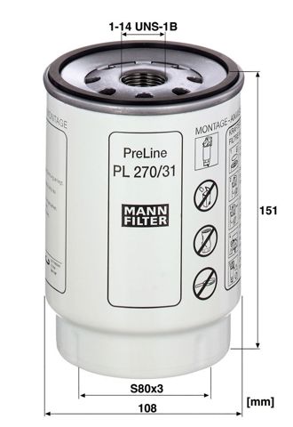 Фільтр паливний Mann-Filter PL27031Z