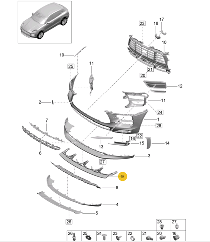 95B8058421E0 Porsche Балка бампера переднього