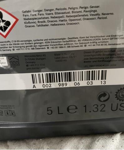 Масло трансмісії Mercedes A002989060313 ціна, від 44.80 USD