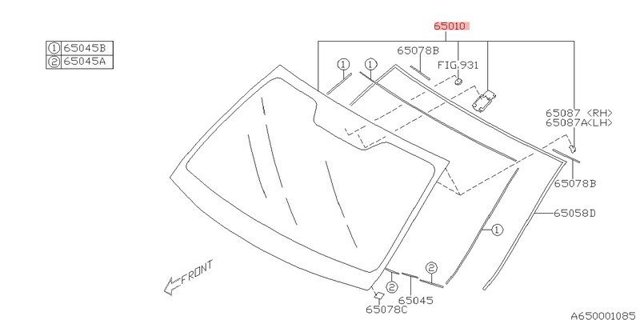65009AJ240 Subaru Автомобільне скло