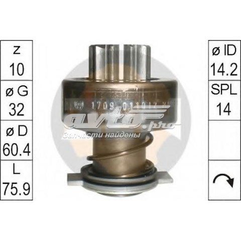 ZN1709 ZEN Привід стартера бендикс