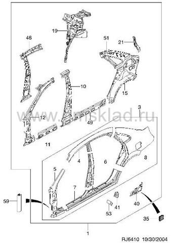  Стійка кузова передня, ліва Chevrolet Lacetti 