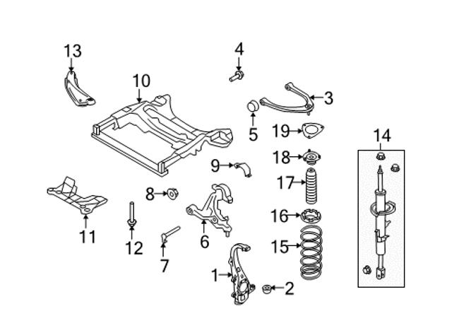 Купити 543201CA1D Nissan/Infiniti Опора амортизатора переднього