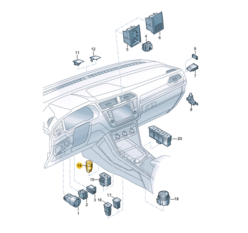 2GJ959839UPA VAG Кнопка запуску двигуна