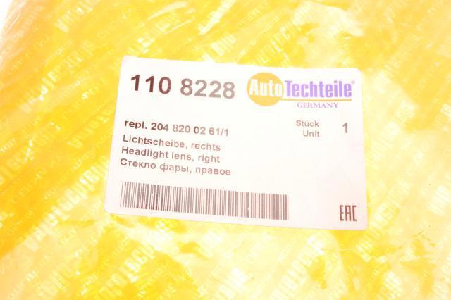 Скло фари правої Autotechteile 1108228 ціна, від 50.95 USD