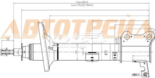 амортизатор задній, правий ST4853029715 Стійка задня права SAT ST4853029715