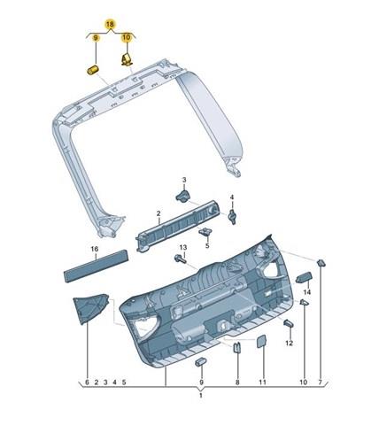 Обшивка-облицювання кришки багажника 80A867973A4PK VAG