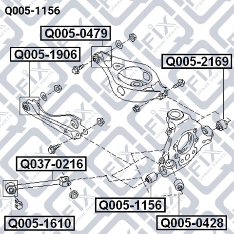 Сайлентблок цапфи задньої Q-fix Q0051156 ціна, від 6.29 USD
