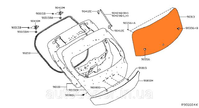 GS5034D22 XYG Скло третіх/п'ятих дверей