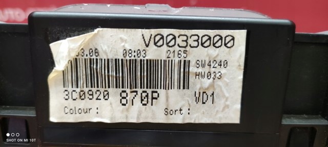 Щиток приладів VAG 3C0920870P