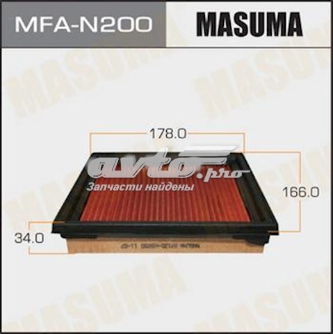 Елемент повітряного фільтра Masuma MFAN200 ціна, від 5.88 USD