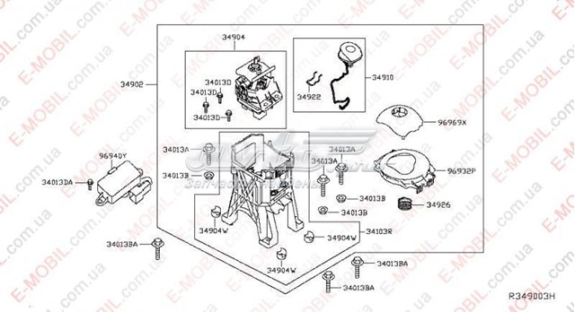 Куліса перемикання передач 349015SA0A Nissan