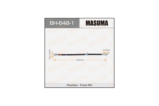 BH6481 Masuma Шланг гальмівний передній, правий