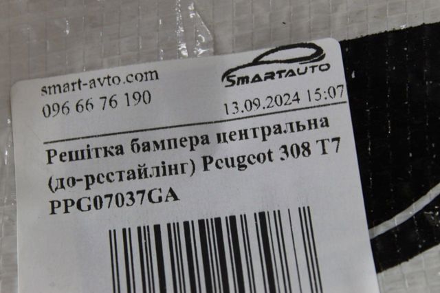 Решітка переднього бампера, центральна PPG07037GA Signeda