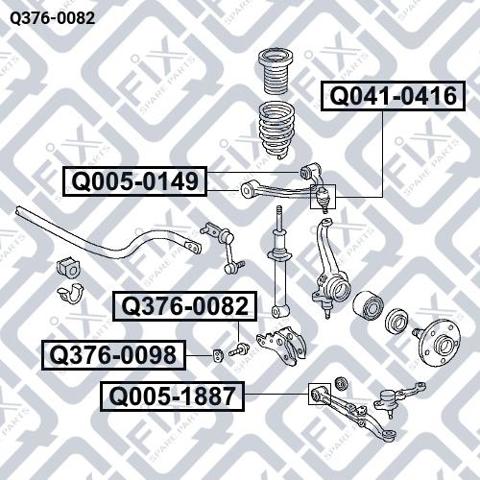 Q3760082 Q-fix Болт кріплення заднього розвального важеля, внутрішній