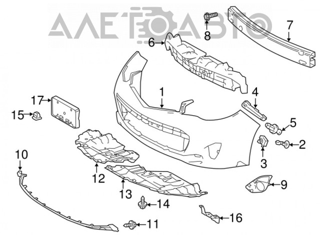 FP7058221 FPS Захист бампера переднього, лівий