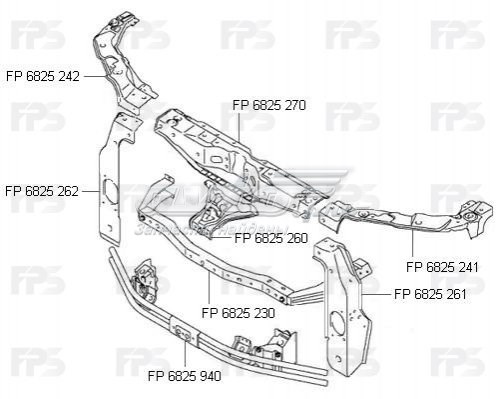 Рамка радіатора нижня FPS FP6825230 ціна, від 28.34 USD