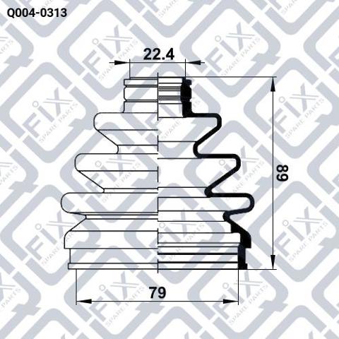 Пильник гранати внутрішній, передній півосі Q-fix Q0040313 ціна, від 7.02 USD