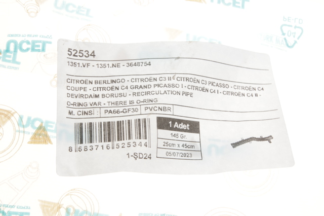 Купити 52534 Uc-el Шланг (патрубок) термостата