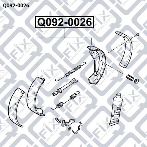 Купити Q0920026 Q-fix Колодки гальмові задні, барабанні
