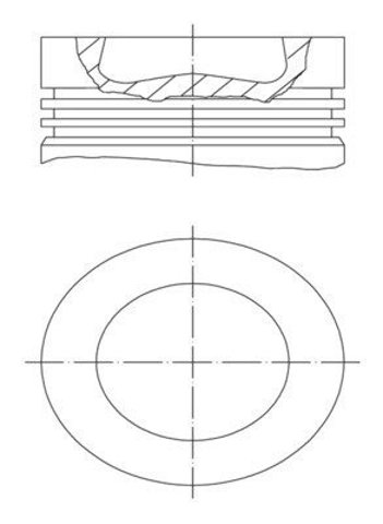 Поршень в комплекті на 1 циліндр, 1-й ремонт (+0,25) 028PI00155001 Mahle Original