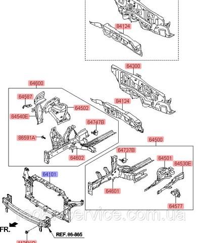 Купити 64101B2000 Hyundai/Kia Установча панель передня
