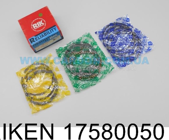 17580050 Riken Комплект поршневих кілець на двигун, 2-й ремонт (+0,50)