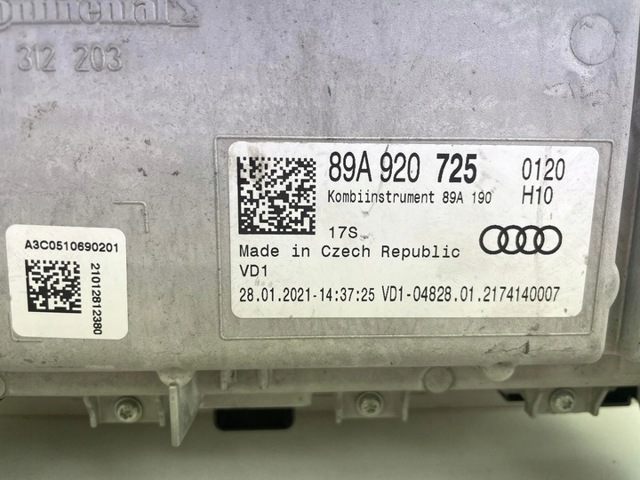 Приладова дошка-щиток приладів 89A920725 VAG