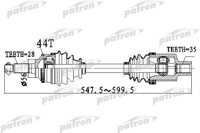 Піввісь (привід) передня, права PDS2919 Patron