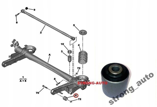 Сайлентблок задньої балки/підрамника Caster RXD6051 ціна, від 22.51 USD