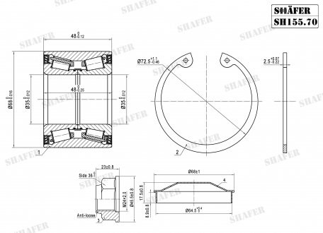 Купити SH15570K Shafer Диск заднього гальма