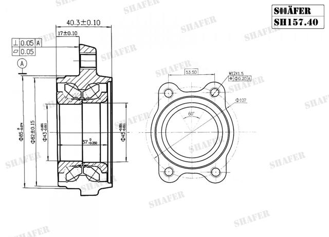 Підшипник маточини передньої/задньої SH15740 Shafer