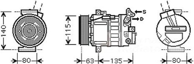 Компресор кондиціонера 4300K486 VAN Wezel