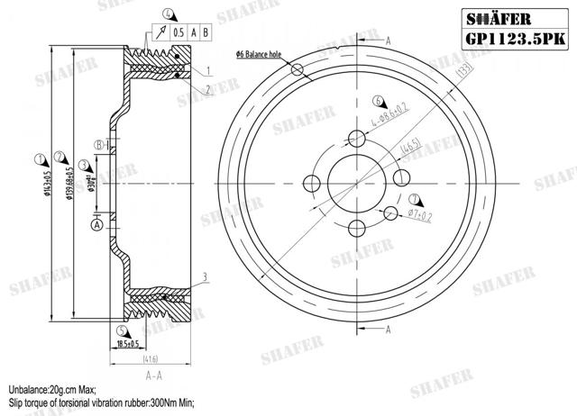 Шків колінвала (демпфер ) Shafer GP11235PK ціна, від 12.67 USD