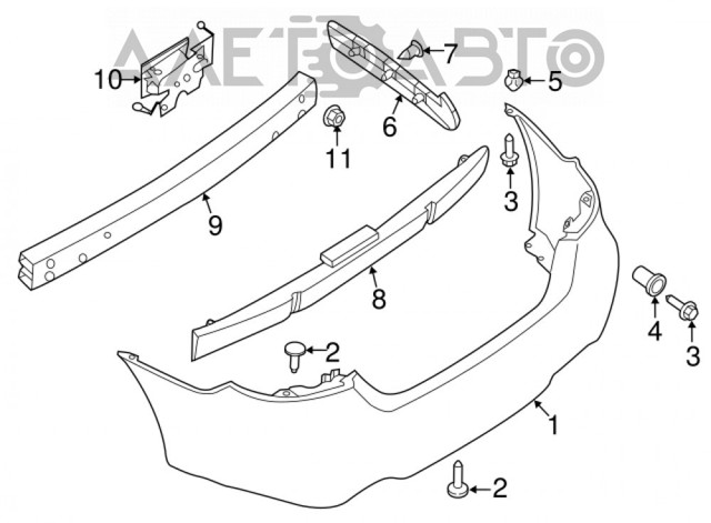 Кожух бампера заднього FPS FP5066950 ціна, від 361.30 USD