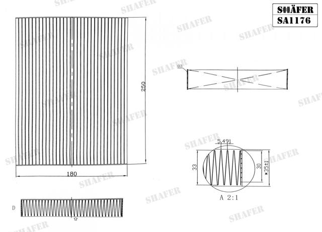 Фільтр повітряний обігрівача Shafer SA1176 ціна, від 2.83 USD