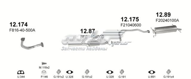 Труба вихлопна, від каталізатора до глушника 12175 Polmostrow