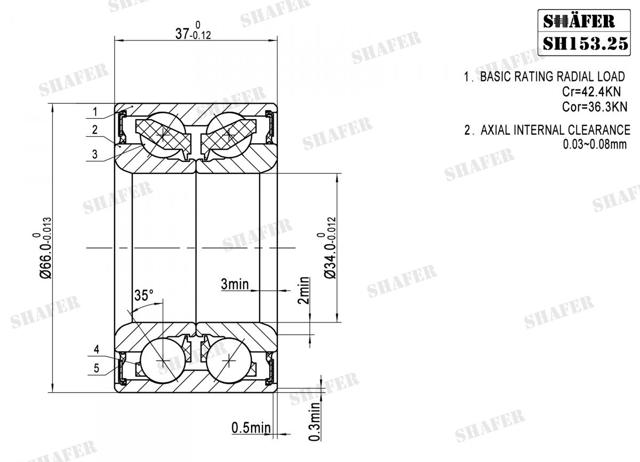 Підшипник ступиці SH15325 Shafer