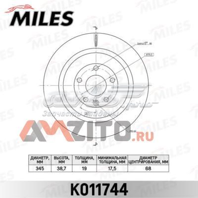 Диск гальмівний задній K011744 Miles