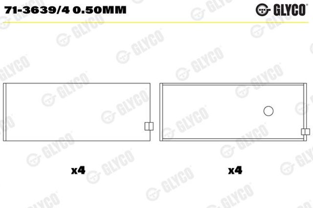 Вкладиші колінвала, шатунні, комплект, 2-й ремонт (+0,50) Glyco 7136394050MM ціна, від 12.28 USD