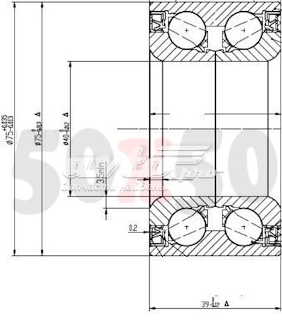 DAC4075W2CS73 Koyo Підшипник маточини передньої