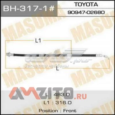 Шланг гальмівний передній, лівий Masuma BH3171 ціна, від 13.24 USD