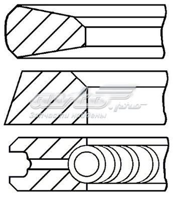 Кільця поршневі на 1 циліндр, STD. 0878480000 Goetze