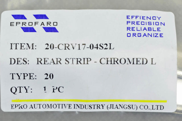 00000078601 EPROFARO Молдинг заднього бампера, лівий