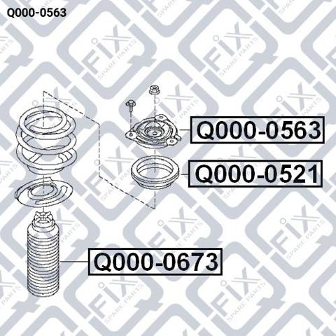 Подушка амортизатора переднього Q-fix Q0000563