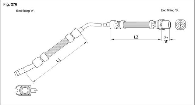 Шланг гальмівний задній, правий Starline HAE1219 ціна, від 19.13 USD