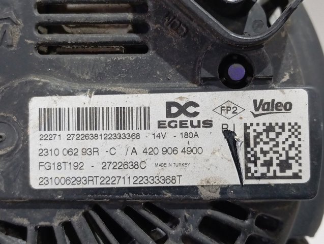Генератор Renault (RVI) 231006293R ціна, від 16.92 USD