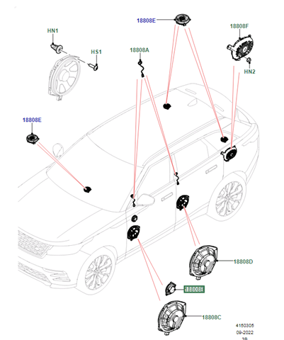 Купити LR025876 Land Rover Динамік задньої полиці
