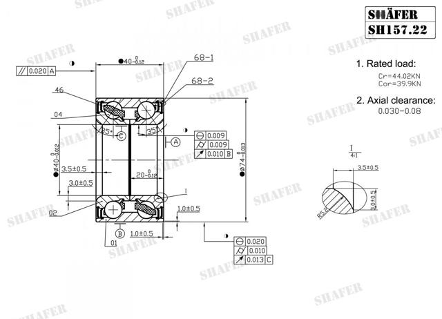 Підшипник маточини передньої SH15722 Shafer